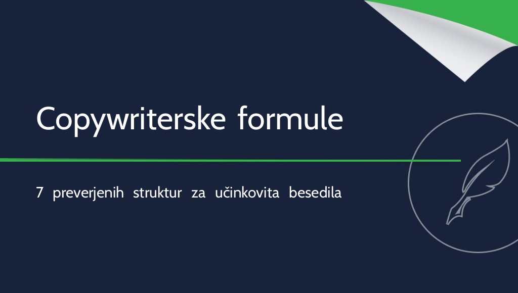 Copywriterske formule: preverjene strukture za učinkovita besedila