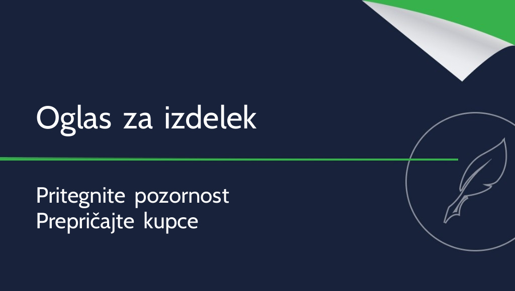Kako napisati oglas za izdelek?